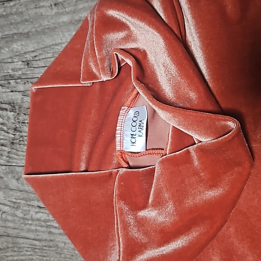 Home Cooked Karma Orange Velvet Bell Bottoms - Picture 12 of 13
